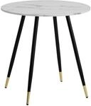 FineBuy Esszimmertisch 75x75x76 cm Marmor-Optik Esstisch Modern, K&uuml;chentisch mit