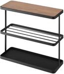 YAMAZAKI 6707 Tower Side Table, Black, Steel/Wood, 48 x 18 x 44 cm