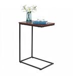 Relaxdays Beistelltisch, HxBxT: 61x45x30 cm, MDF, Metall, C-Form, Sofatisch zum