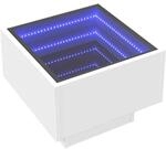 vidaXL Beistelltisch, Sofatisch mit LED Glasplatte, Couchtisch f&uuml;r Schlafzimmer