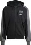 adidas Men's Collegiate Fleece Full-Zip, Black/Grey six, XL