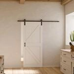 inova Schiebet&uuml;r Komplettset wei&szlig; 900x2150mm Scheunentor offene Laufschiene...