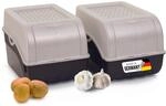 Novaliv Kartoffel Aufbewahrungsbox | 2x mitel 5L | PERLMUT Weiss | Kartoffelbox 