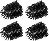 WENKO Ersatzb&uuml;rsten WC-Garnitur Silikonkopf Anti-Haft 4er Set freistehend Schwarze