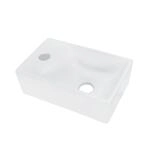 Aloni Keramik Design Handwaschbecken Wei&szlig; Hahnloch Links 30 x 18,5 x 9,5 cm