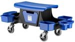 Wiltec Rollsitz bis 150 kg, Werkstatthocker mit Rollen, Rollhocker mit Werkzeugablage