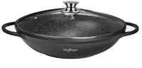 Cheffinger WOK Wokpfanne Woktopf Induktion 40cm Aluguss mit Deckel Bratpfanne