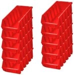 PROREGAL SuperSparSet 10x Sichtlagerbox 2L | HxBxT 7,5x11,6x21,2cm | Rot 