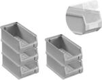 SparSet 5x Graue Sichtlagerbox 2.0 mit Abdeckung | HxBxT 7,5x10x17,5cm | 0,8...