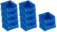 SparSet 10x Blaue Sichtlagerbox 1.0 | HxBxT 6x10x10cm | 0,4 Liter 