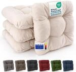 Beautissu 4er Set Premium Stuhlkissen 40x40 cm Natur &ndash; UV-best&auml;ndig & Robust