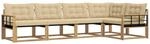 vidaXL Outdoor-Sofagarnitur mit Kissen 5 pcs Wei&szlig; und Beige, Moderne...