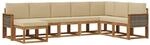 vidaXL Outdoor-Sofagarnitur 8 pcs Natur und Beige Massivholz Akazie, Moderner...