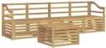 vidaXL Outdoor-Sofagarnitur 5 pcs Wei&szlig; Massivholz Akazie, Garten Lounge-Sofa,