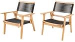 Riess Ambiente Wetterfestes 2er Set Gartenstuhl Bali Rope - Natur anthrazit -