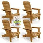 Juskys&reg; Garten Liegestuhl Korfu 4er Set &ndash; aus Akazienholz, klappbar,...