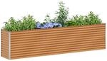 vidaXL Hochbeet Hellbraun 290 x 50 x 68 cm Verzinkter Stahl, Garten- und