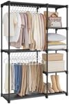 SONGMICS Kleiderschrank offen, Kleiderst&auml;nder, Kleiderstange, Garderobe, 2