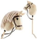 Bieco Hobby Horse Steckenpferd Beige - Gr&ouml;&szlig;e S, mit Trense | Abnehmbarer...