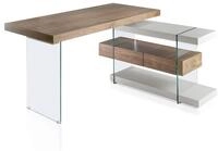 Angel Cerd&aacute; - Schreibtisch aus Walnussholz und geh&auml;rtetem Glas - Moderner