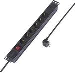 Sygonix SY-6736978 Steckdosenleiste 19 Zoll 6fach Schwarz Schutzkontakt 1 St.