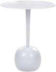 Beliani Beistelltisch Metall wei&szlig; rund S&auml;ulenfu&szlig; einbeinig ⌀ 40 cm Modern...