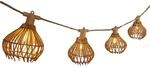 Lichterkette f&uuml;r den Au&szlig;enbereich, anschlie&szlig;bar, 10 nat&uuml;rliche Rattan-Lampen,