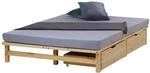 Homestyle4u Holzbett Palettenbett 140x200 cm 2 Schubladen Bettgestell mit...