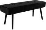 House Nordic Bank aus schwarzem Samt mit schwarzen Beinen 100 x 35 x 44 cm