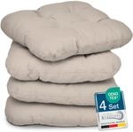 Beautissu 4er Set Sitzkissen 40x40 cm Lisa Taupe - weiche Indoor & Outdoor...