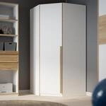Forte SMARTROOM Eckkleiderschrank 90 100, Moderner Kleiderschrank, 1-t&uuml;rig,