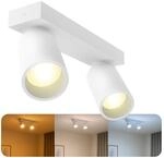 SSC-LUXon NUVIO Deckenleuchte 2 flammig &ndash; Spot mit LumiFLEX Birne 3 Lichtfarben