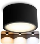 SSC-LUXon CELI-X LED Aufbau Deckenleuchte dimmbar schwarz, flach & rund - inkl. SIGOR