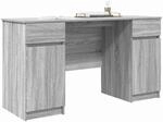 vidaXL Schreibtisch mit T&uuml;r Grau Sonoma 140 x 49 x 76 cm Holzwerkstoff,
