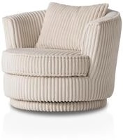 Furn.Design Sessel in beige/wollwei&szlig; Mega-Cord Drehsessel 360&deg; drehbar...