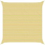 vidaXL Sonnensegel Gelb und Wei&szlig; 4 x 4 m HDPE, Garten und Terrasse, Moderner