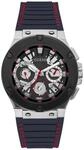 GUESS Herren-Armbanduhr, 44 mm, Marineblau/Silberfarben/Schwarz, Sportlich