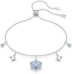 Swarovski Magic Armband, Rhodiniertes Damenarmband mit Schneeflocke aus Blauem