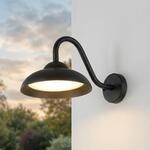 Licht-Erlebnisse Wandleuchte au&szlig;en LED Aluminium 25 cm breit IP54 Schwarz 3000...