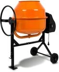EBERTH 180L Betonmischer Elektrisch Mobil, 650W Motor, Gestell, Trommel und...