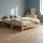 Homestyle4u Holzbett 120x200 cm Palettenbett, Massivholzbett Kiefer mit...