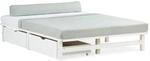Homestyle4u Holzbett Palettenbett 140x200 cm 2 Schubladen Bettgestell mit Lattenrost