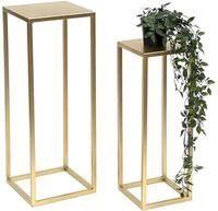 DanDiBo Blumenhocker Metall Gold Eckig Blumenst&auml;nder Beistelltisch 96506 2er...