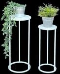 DanDiBo Blumenhocker Metall Wei&szlig; Rund Blumenst&auml;nder Beistelltisch 96483 2er...