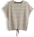 OPUS Damen Kurzarmshirt | Jerseyshirt in Strick Optik Regular Fit Affogato, 36