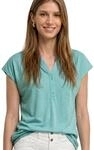 Damen Dropped Shoulder Shirt mit Split Neck