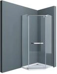 doporro F&uuml;nfeckdusche Duschkabine 100x100x190cm Duschabtrennung inkl. 4cm...