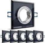 SSC-LUXon ALINA 6x Design Glas Einbaustrahler eckig schwarz mit Fassung f&uuml;r...