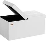 Casaria&reg; Sitzbank mit Stauraum Faltbar Wei&szlig; 80x40x40cm Gepolstert Deckel...
