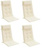 vidaXL Hochlehner Auflage 4 STK., Sitzkissen f&uuml;r Gartenm&ouml;bel Hocker Ottomanen,